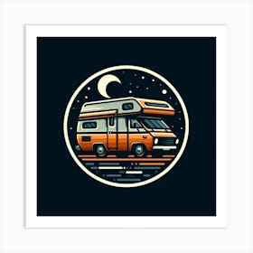 Retro Camper Van 1 Art Print