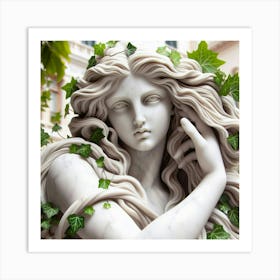 Ivy Covered Statue Art Print