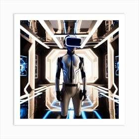 Futuristic Man In Virtual Reality Art Print