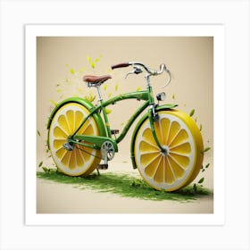 Zesty Ride Lemon Wheel Bicycle (4) Art Print