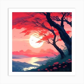 Sunset Hd Wallpaper Art Print