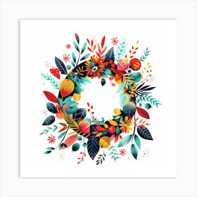 Wreath Of Flowers Art Print