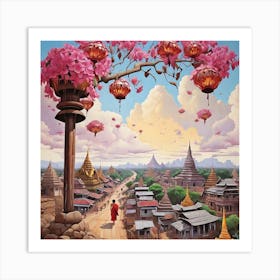 Myanmar Art Print