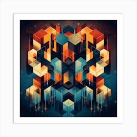 Abstract Cubes Art Print