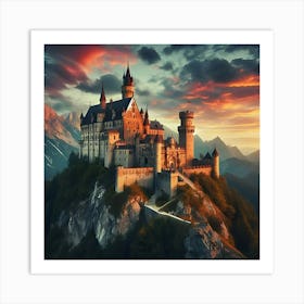 A Picture Of A Castle On A Rocky Hill With A Movie Like Feel (1) Art Print