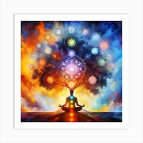 Chakras And Tree Of Life Art Print