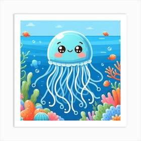 Illustration Jellyfish 4 Art Print