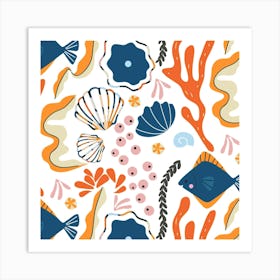 Fish And Corals Art Print