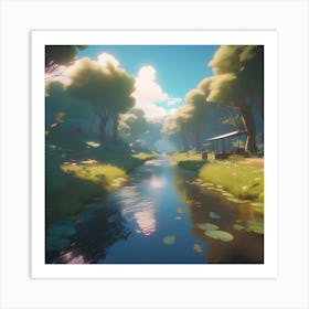 River In The Forest 82 Art Print