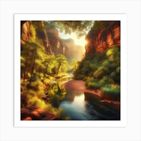 Sunrise In Zion National Park Art Print