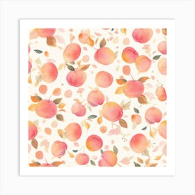 Peach Watercolor Pattern Art Print