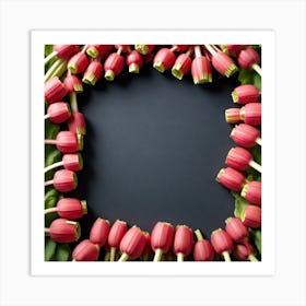 Pink Tulips In A Frame Art Print