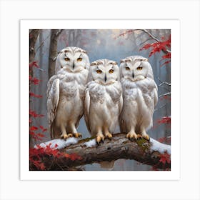 Snowy Owls Art Print