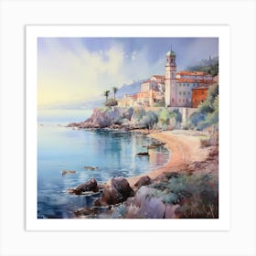 AI Luminous Riviera: Eternal Impression Art Print