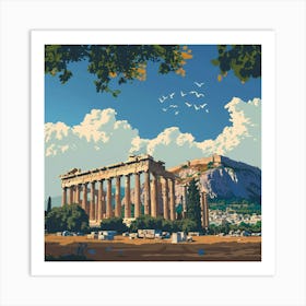 A Temple Of Olympian Zeus In Athens Lofi Illustr 1720008886 4 Art Print