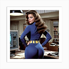 Woman In A Blue Suit fyj Art Print