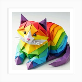 Cute color cat Art Print