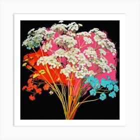 Andy Warhol Style Pop Art Flowers Gypsophila Babys Breath 1 Square Art Print