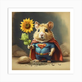 Superman Hamster 3 Art Print