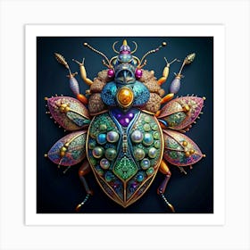 Beetle Made Of Gems And Jewels Art Print