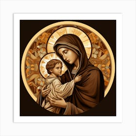 Jesus and Mary Art Print