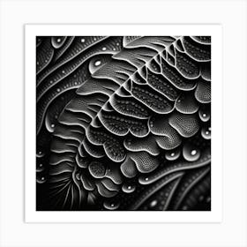 Abstract Black And White Fractal Art Print