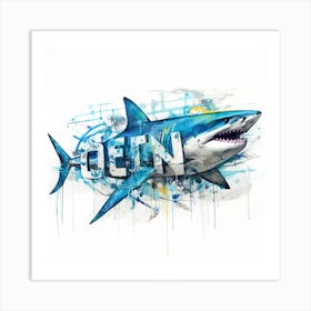 Cen Shark Art Print