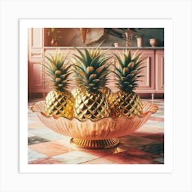 Pineapples In A Bowl Art Print