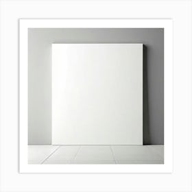 Mock Up Blank Canvas White Pristine Pure Wall Mounted Empty Unmarked Minimalist Space P (4) Art Print