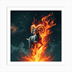 Ram Zodiac Sign 8 Art Print