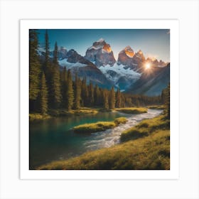 Sunrise In The Mountains Art Print