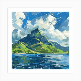 A Tahiti In French Polynesia Expressive Strokes 2 Art Print