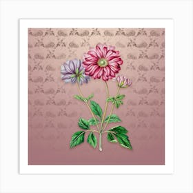 Vintage Hyacinth Botanical on Dusty Pink Pattern n.2444 Art Print