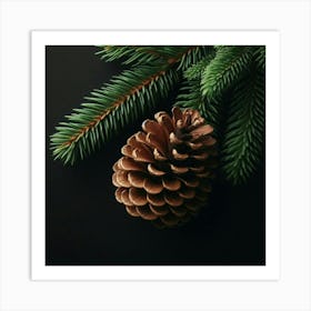 Tree On A Black Background Art Print