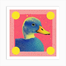 Geometric Colourful Duckling Pattern 4 Art Print