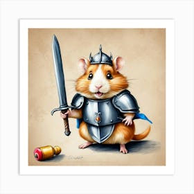 Knight Hamster 2 Art Print