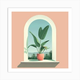 Plant On Window Sill Art Print