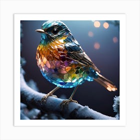 Bird In The Snow Art Print