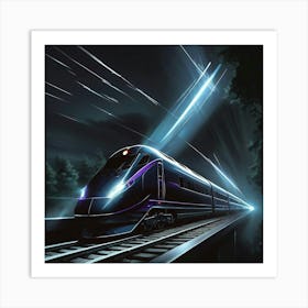 Train In The Night 1 Art Print