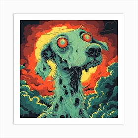 Vintage 80s Nightmarish Dog 10 Art Print