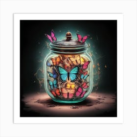 Butterflies In A Jar 1 Art Print