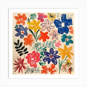 Summer Flowers Painting Matisse Style 9 Art Print