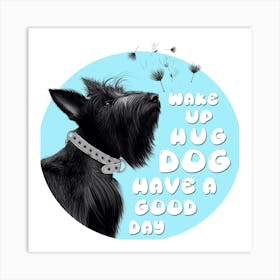 Cute Black Dog Art Print