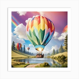 rainbow balloon Art Print