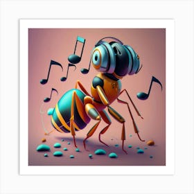 Ant With Music Notes Art Print