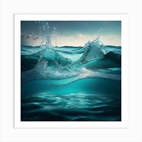 Water Splash Art Print