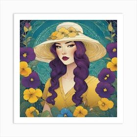 Girl In A Hat 1 Art Print