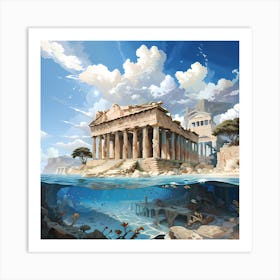 Underwater Acropolis Art Print