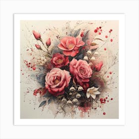 Bouquet Of Roses 3 Art Print