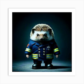 Hedgehog Firefighter 1 Póster